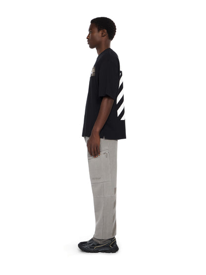 Off-White Flannel Diagonal Skate Logo Tee Black