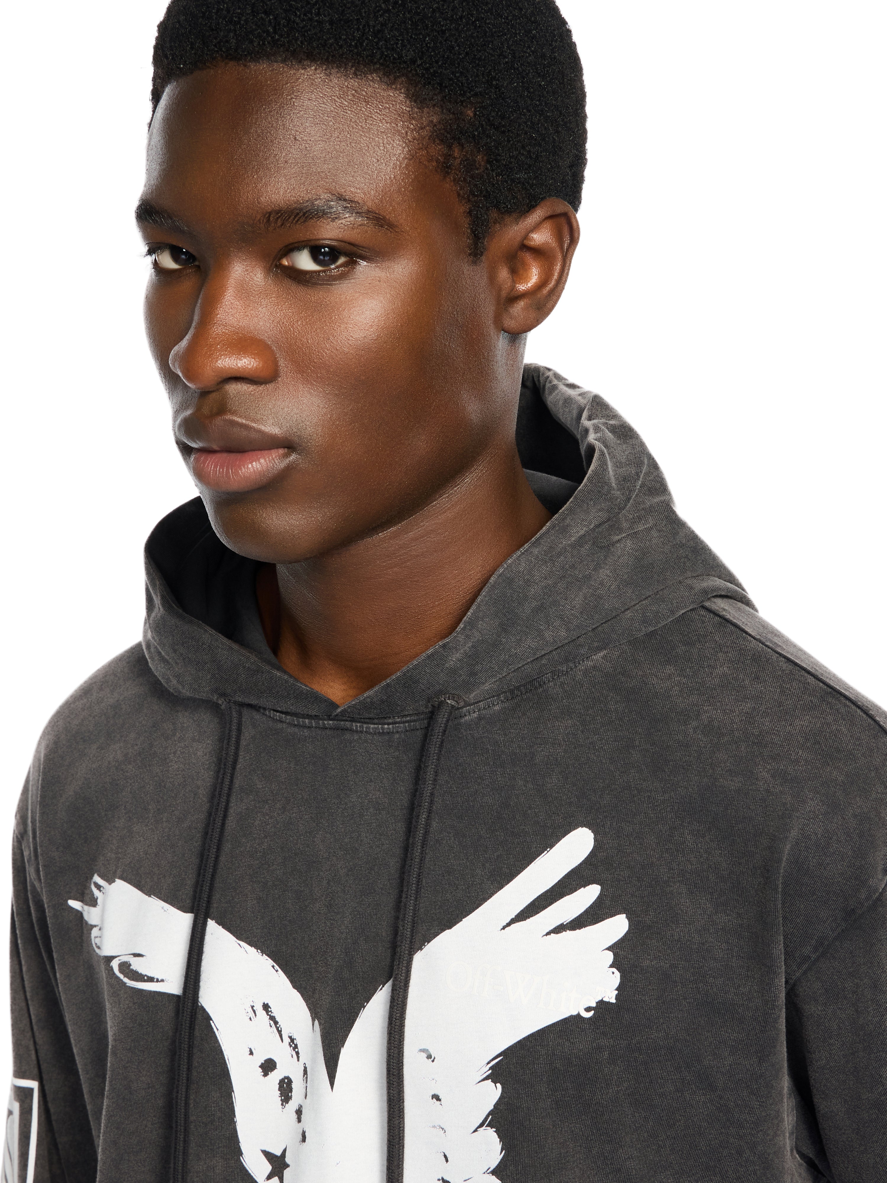Off-White Eagle 90S Hooded Long Sleeve Tshirt Vintage