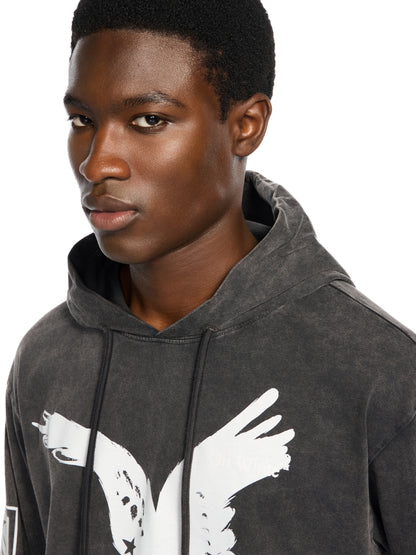 Off-White Eagle 90S Hooded Long Sleeve Tshirt Vintage