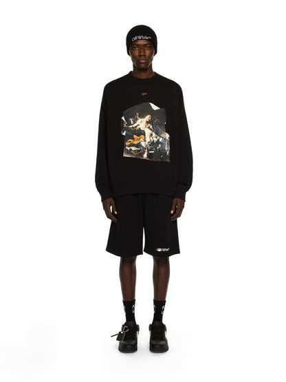 Off-White Cupid Paper Skate Crewneck Sweatshirt Black