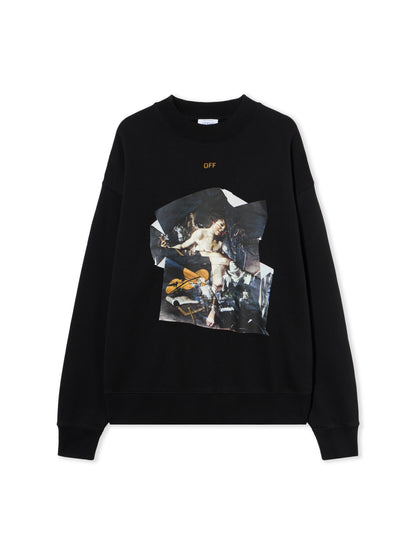 Off-White Cupid Paper Skate Crewneck Sweatshirt Black