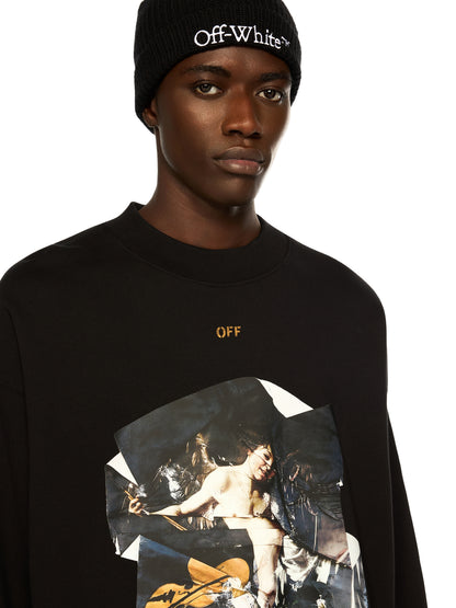 Off-White Cupid Paper Skate Crewneck Sweatshirt Black