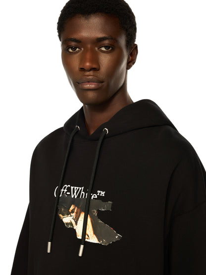 Off-White Paint Arrow Skate Hoodie Black
