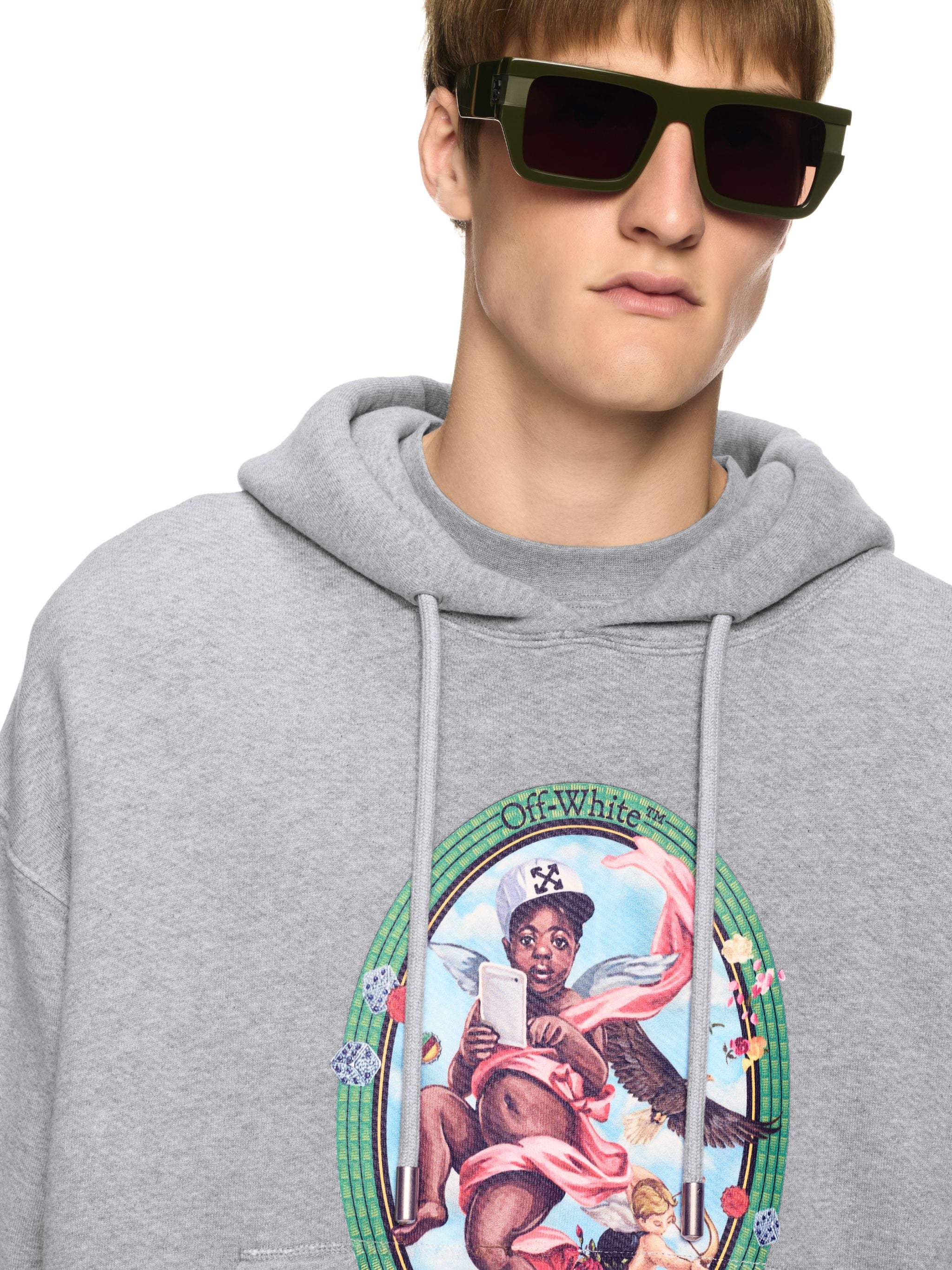 Off-White Fresco Oval Skate Hoodie Grey
