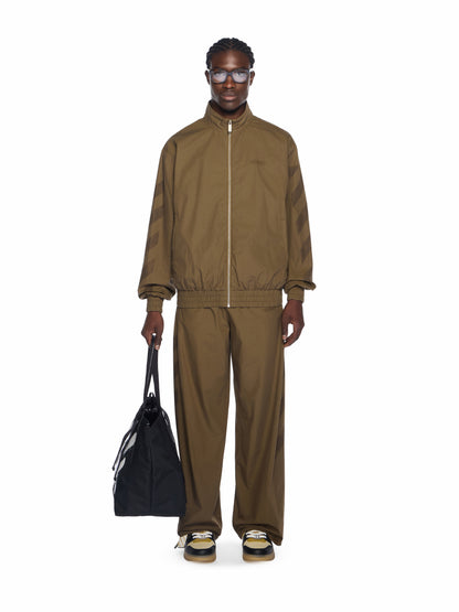 Off-White Diagonal Cotton Tracktop Green