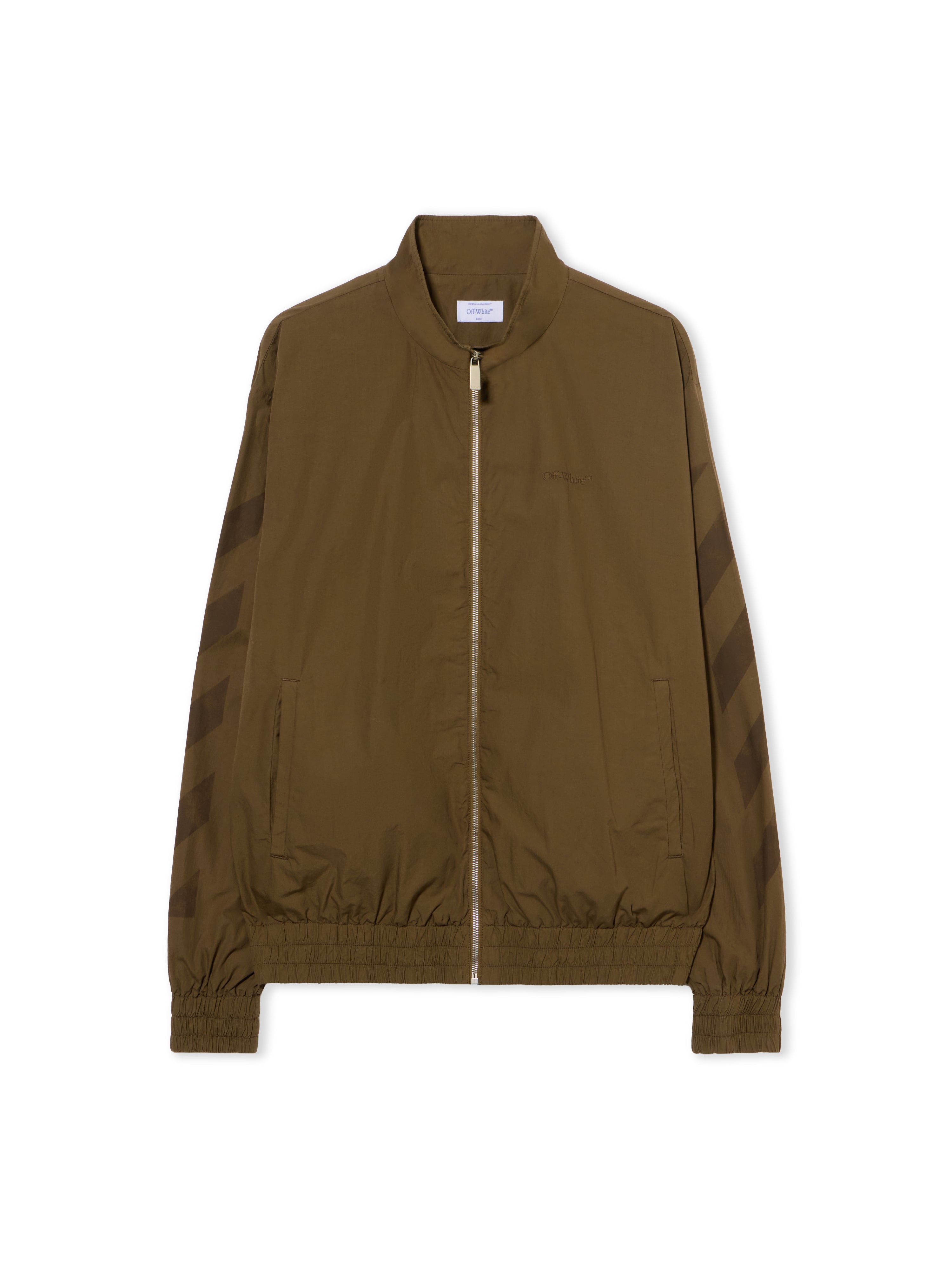 Off-White Diagonal Cotton Tracktop Green