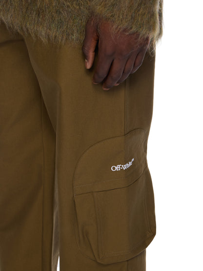 Off-White Bookish Cotton Cargo Pants Beech