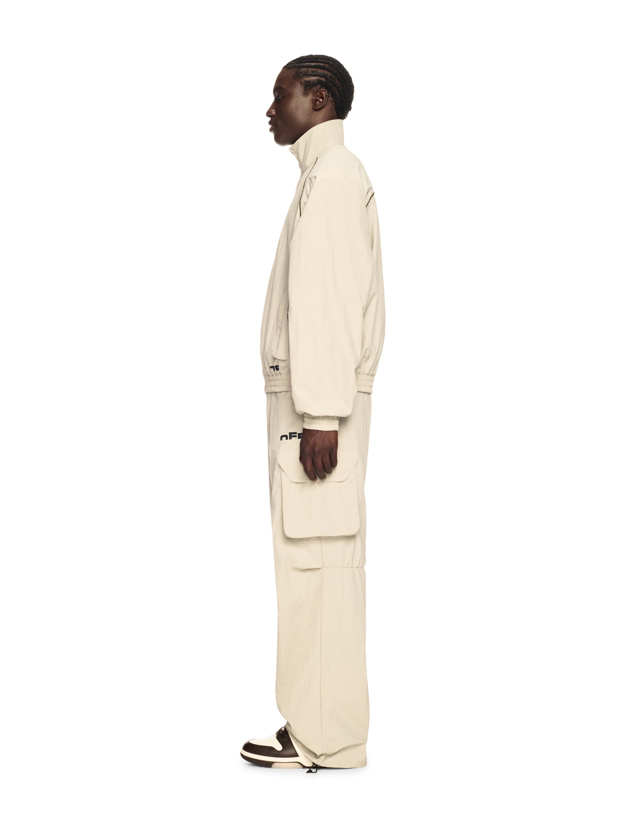 Off-White Gray Off Split Track Pants Neutrals
