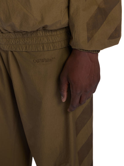 Off-White Diagonal Cotton Trackpants Beech