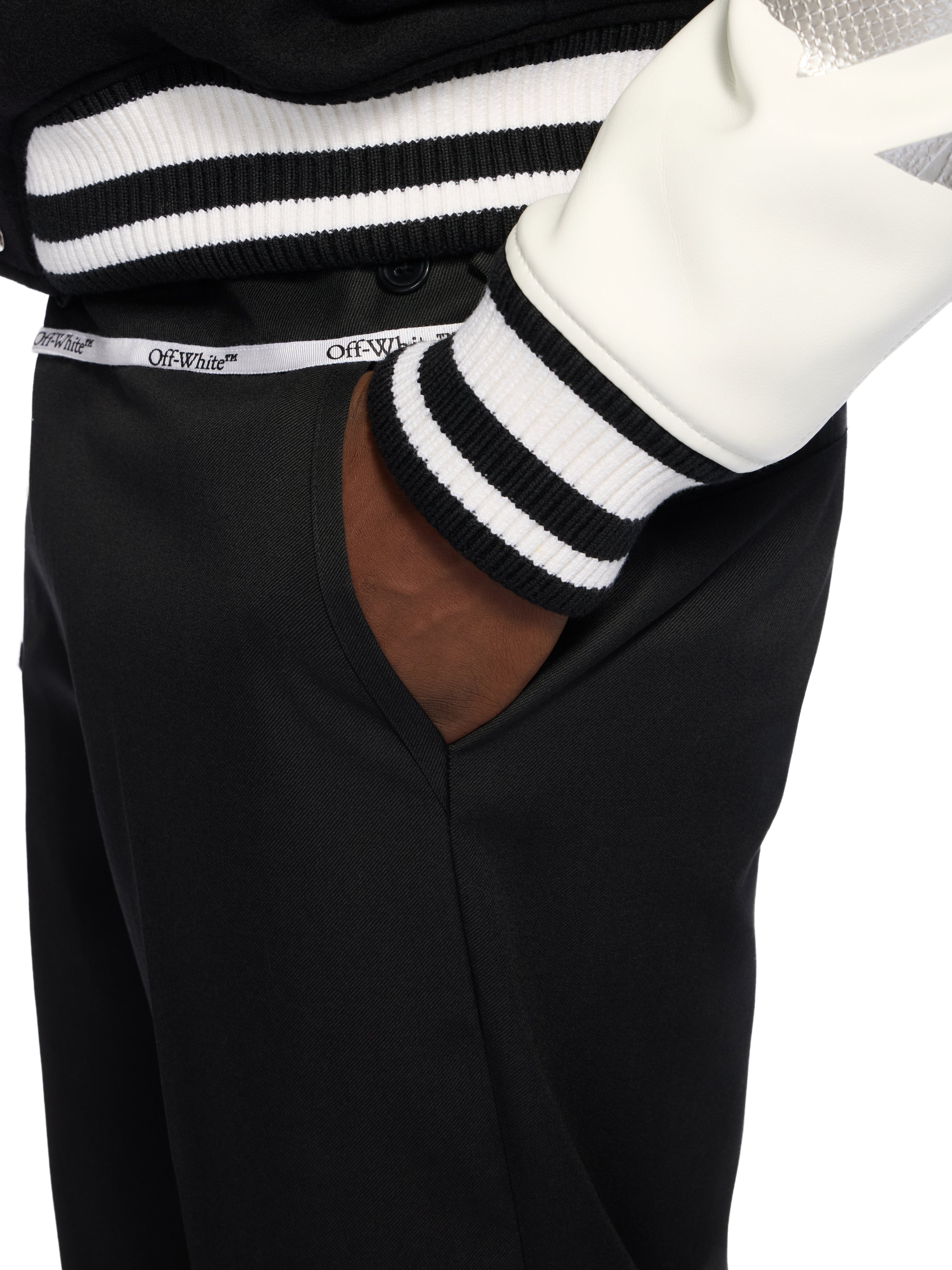 Off-White Wool Mini Flare Pants Black