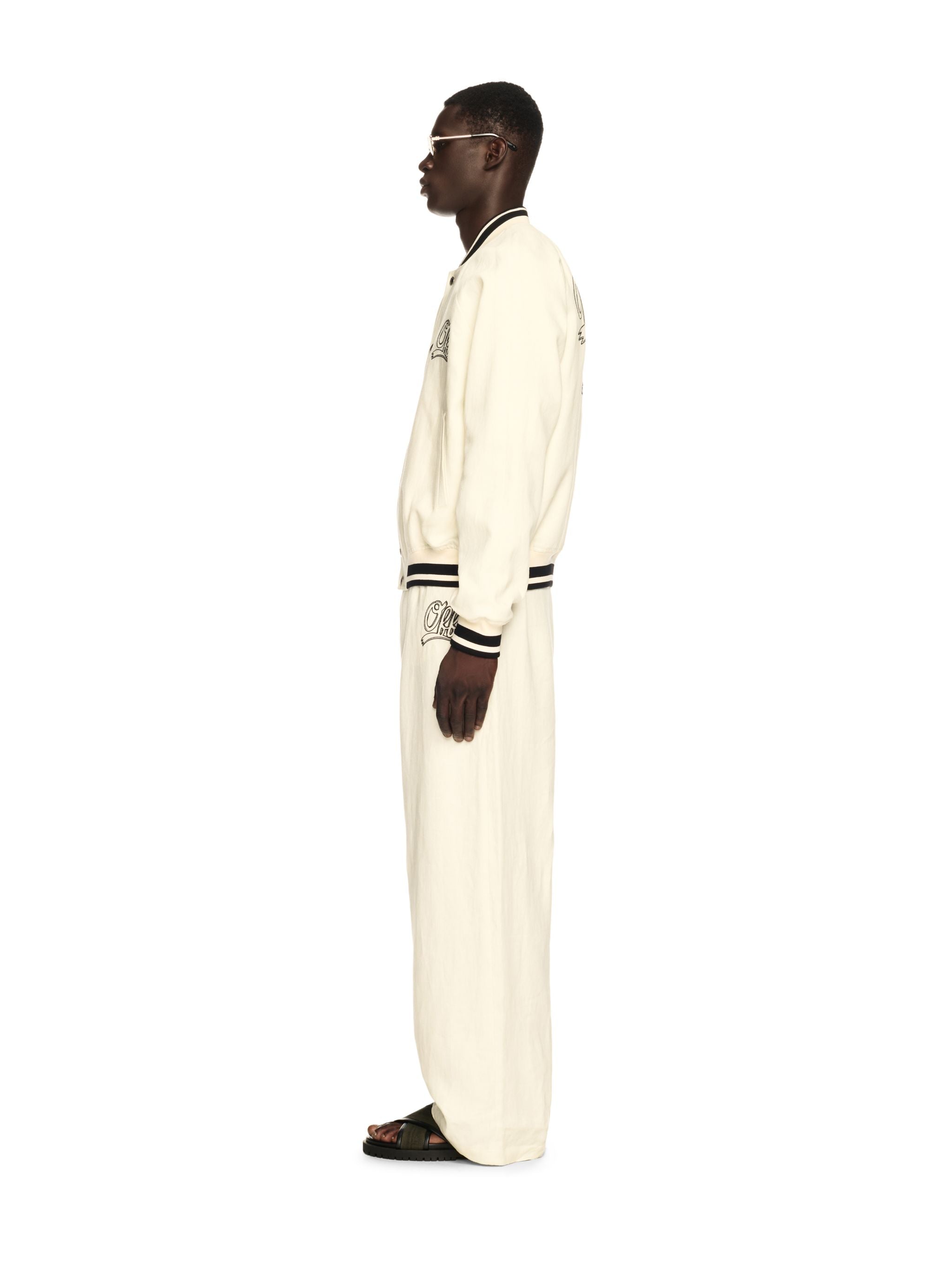 Off-White Off Italic Linen Souvenir Pan Neutrals