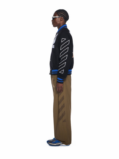 Off-White Street Wiz Wool Varsity Jacket Black