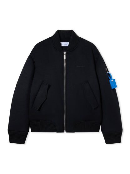 Off-White Quote Bomber Jacket Black Brown