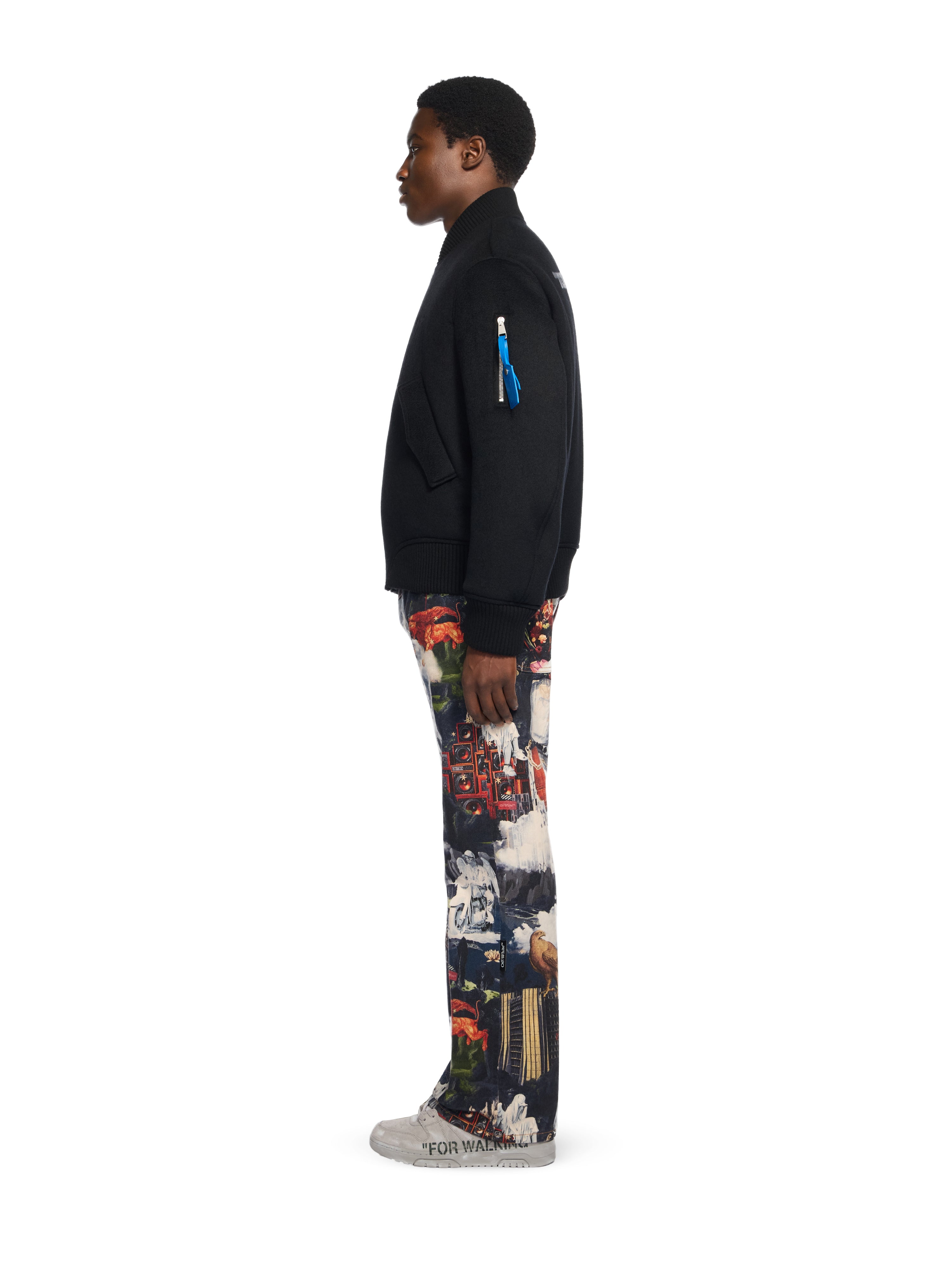 Off-White Quote Bomber Jacket Black Brown