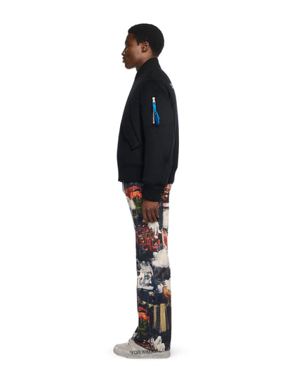 Off-White Quote Bomber Jacket Black Brown