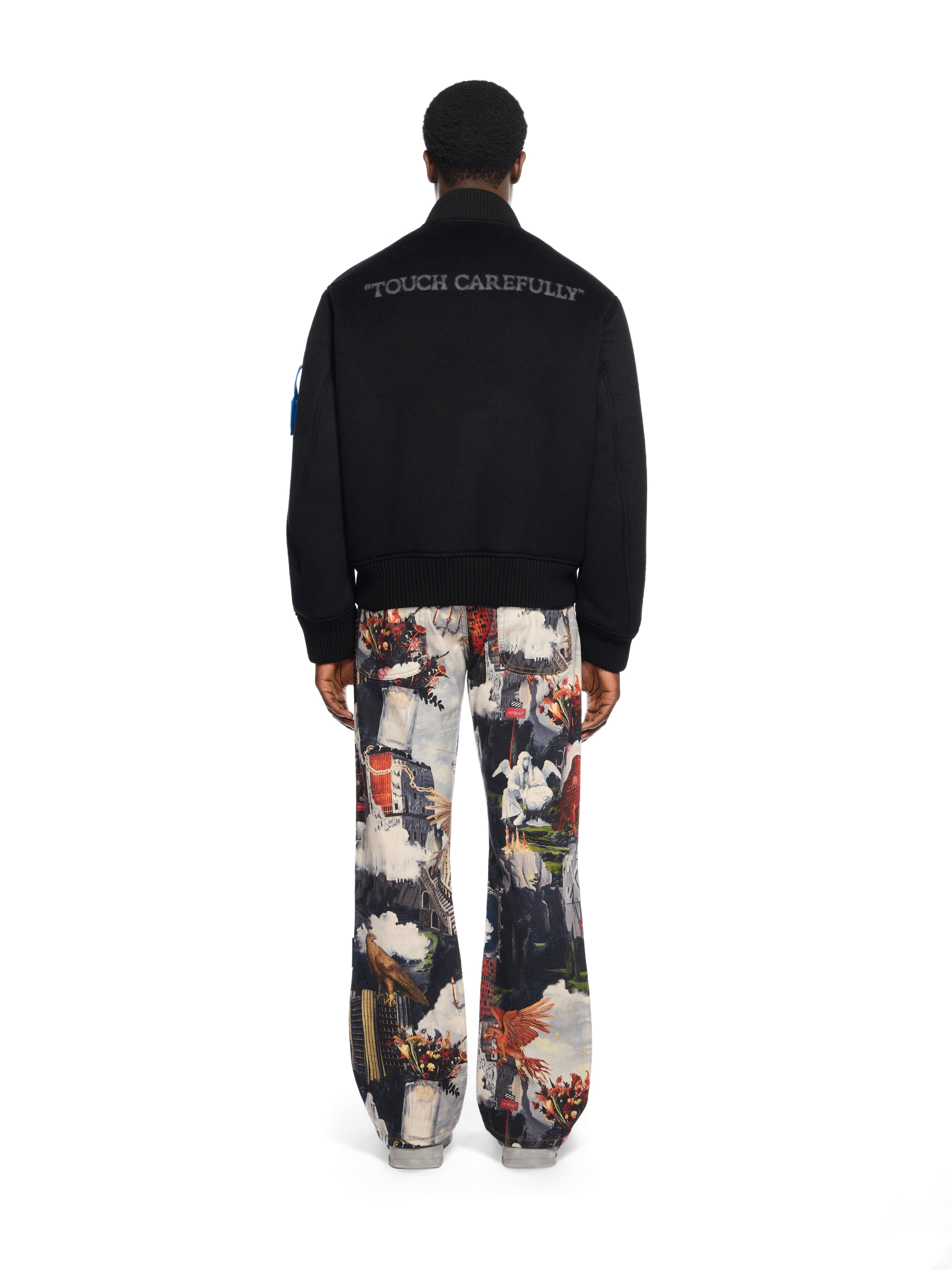 Off-White Quote Bomber Jacket Black Brown