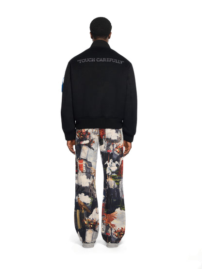 Off-White Quote Bomber Jacket Black Brown