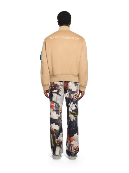 Off-White Quote Bomber Jacket Black Brown