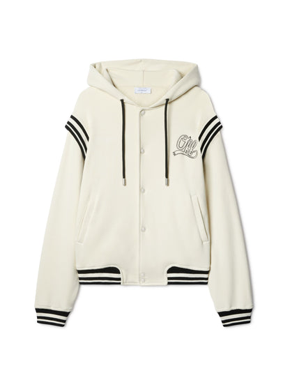 Off-White Off Fleece Varsity Hoodie Neutrals