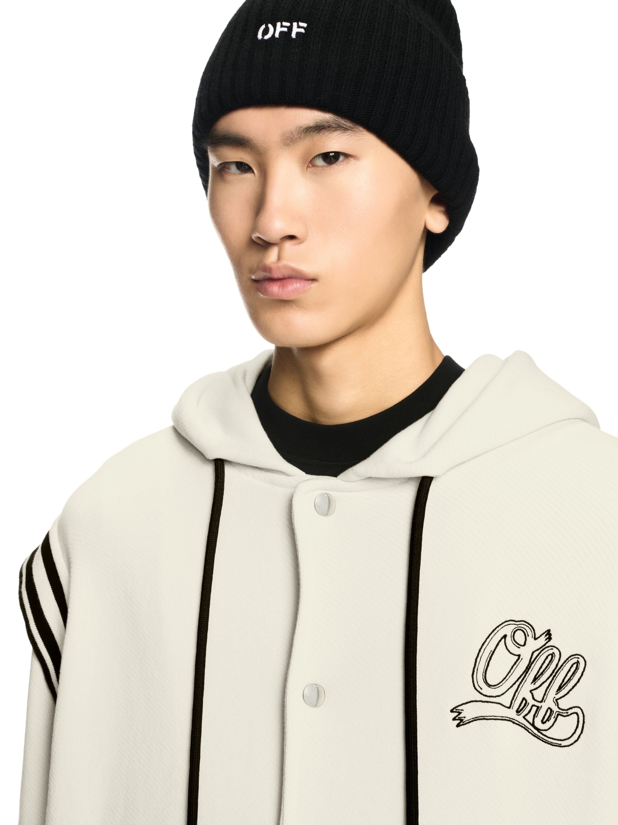 Off-White Off Fleece Varsity Hoodie Neutrals