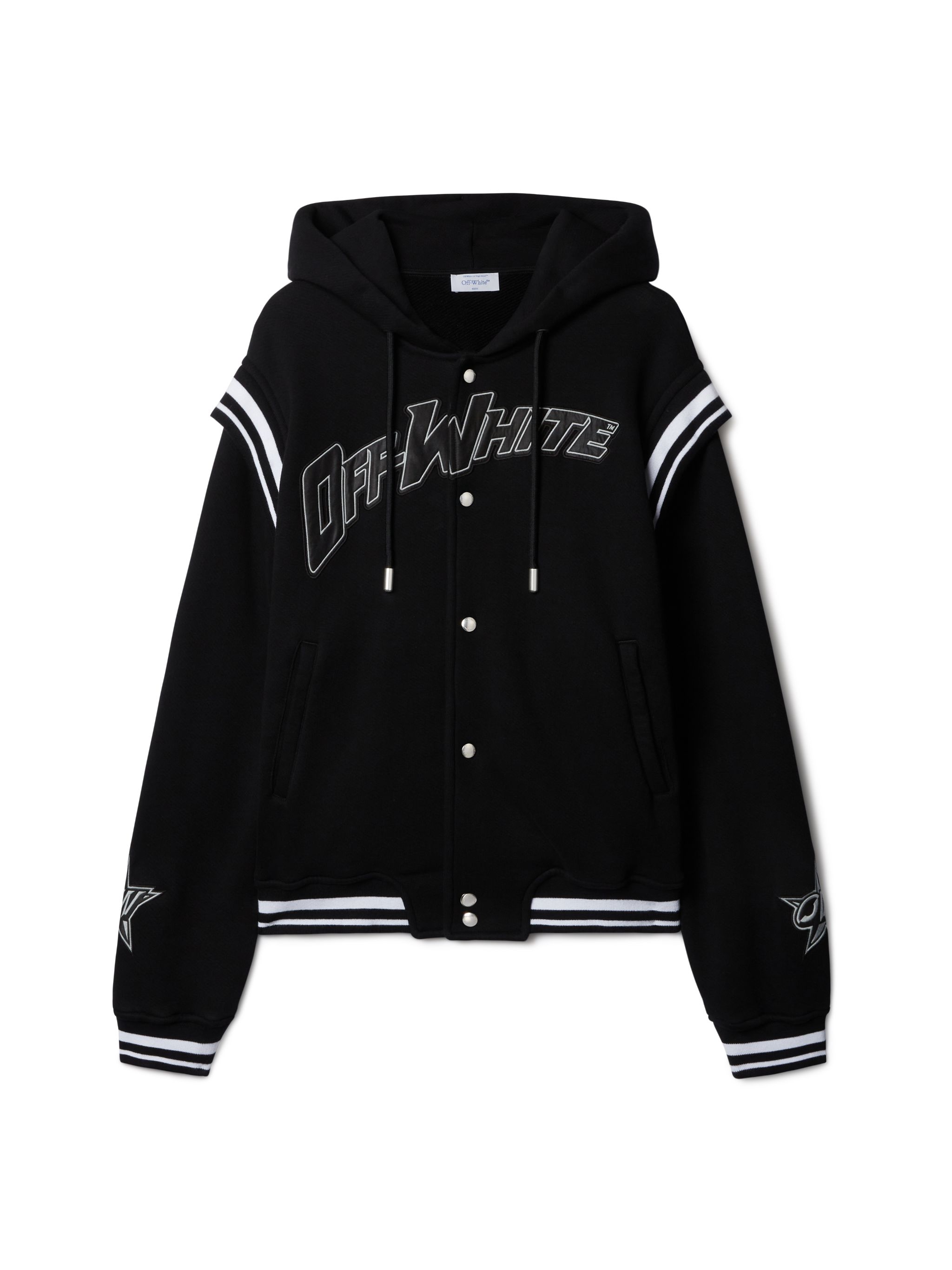 Off-White 00 Fleece Varsity Hoodie Black