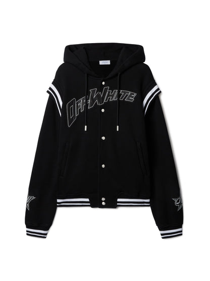 Off-White 00 Fleece Varsity Hoodie Black