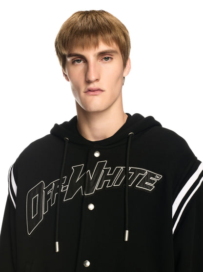 Off-White 00 Fleece Varsity Hoodie Black