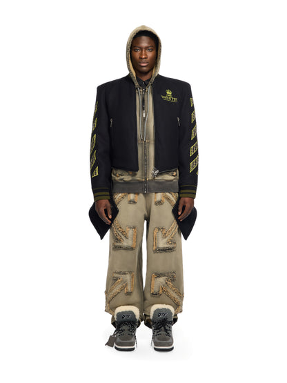 Off-White Eagle Wool Twill Varsity Coat Black