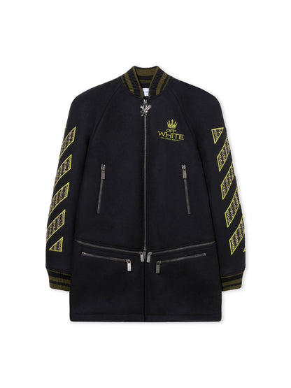 Off-White Eagle Wool Twill Varsity Coat Black
