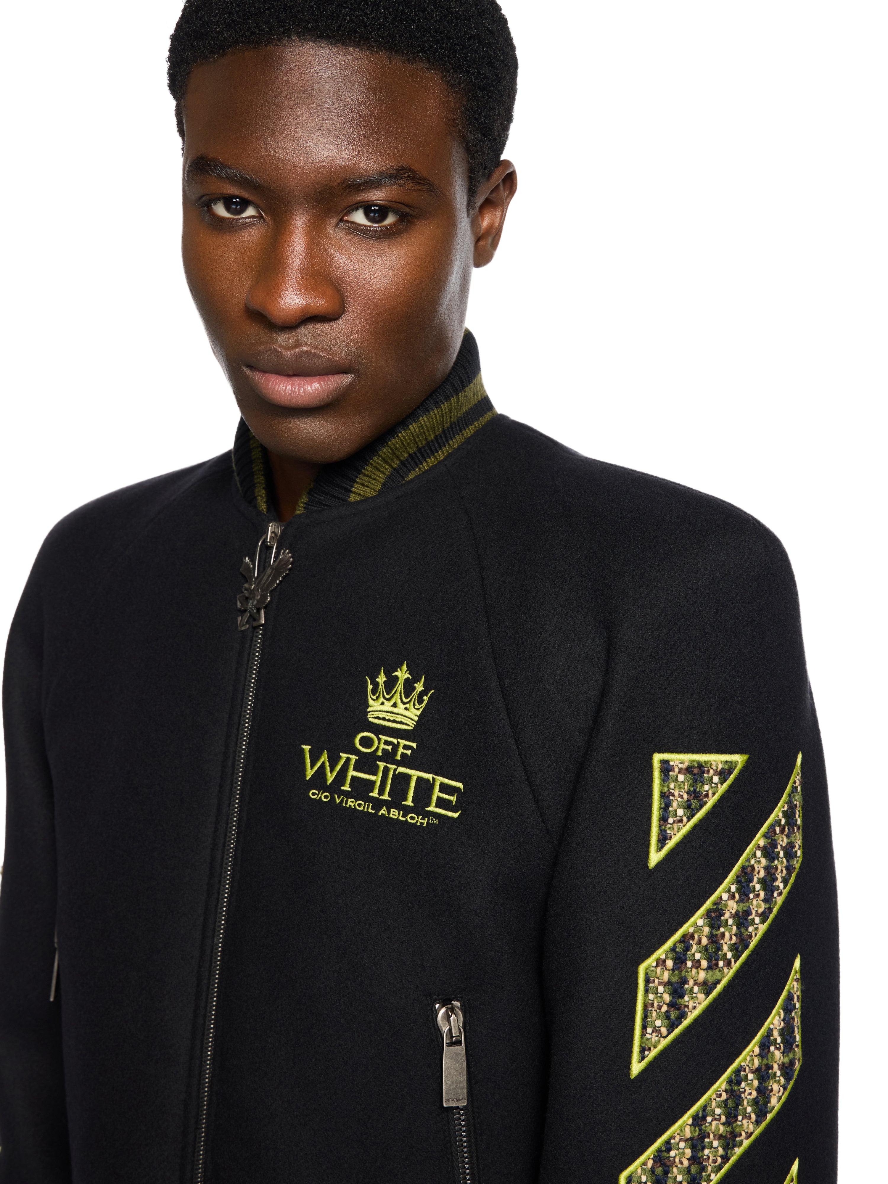 Off-White Eagle Wool Twill Varsity Coat Black