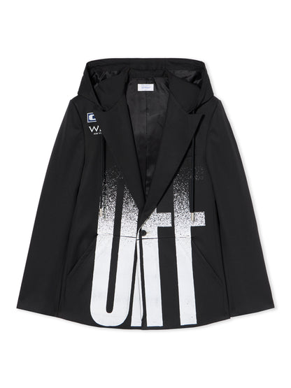 Off-White Big Off Gradient Wool Hood Jacket Black