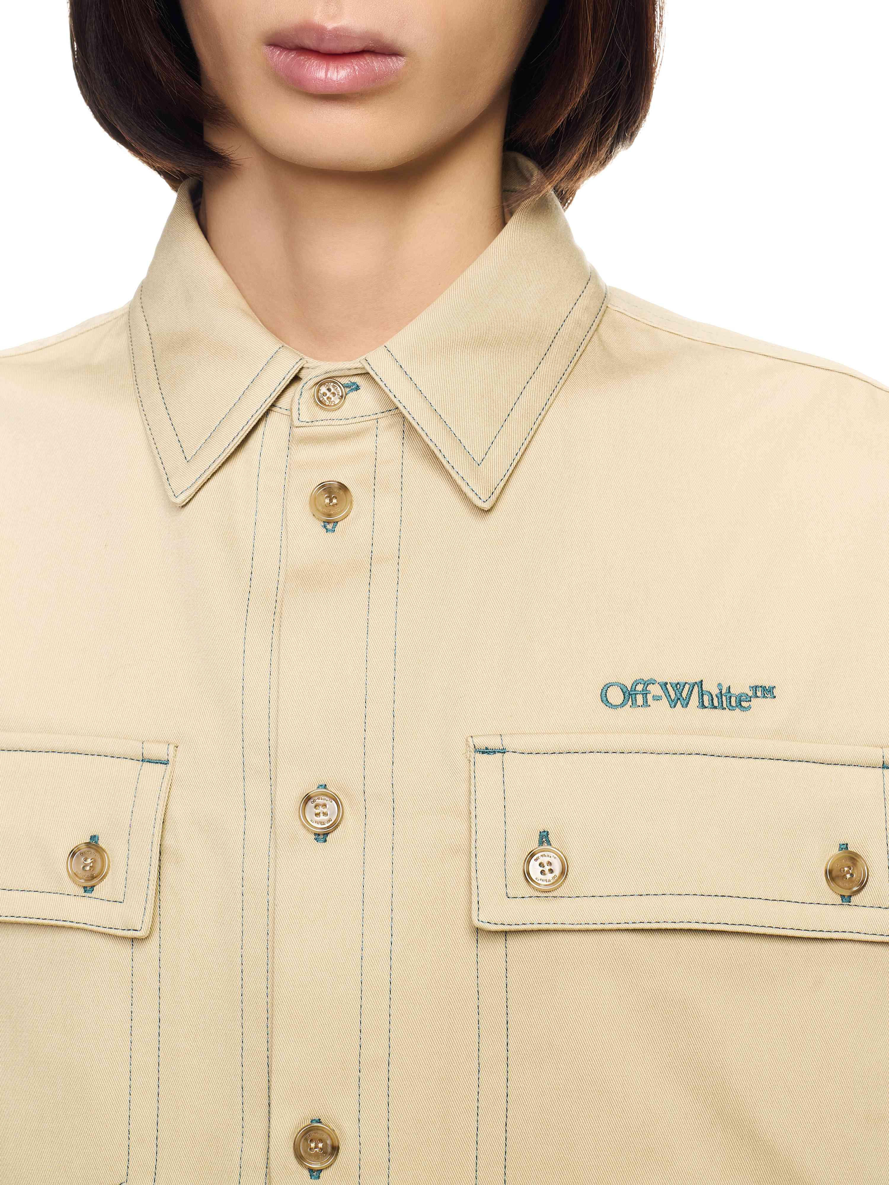 Off-White Stitch Cotgab Milit Overshir Grey