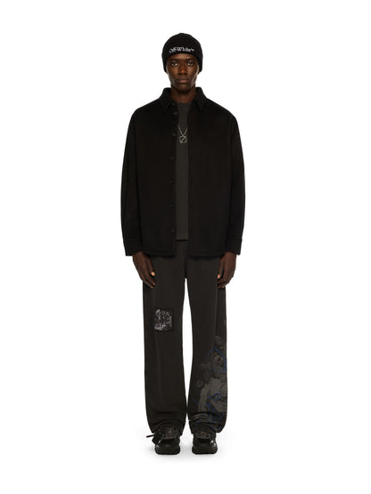 Off-White Quote Military Cashmere Overshirt Black