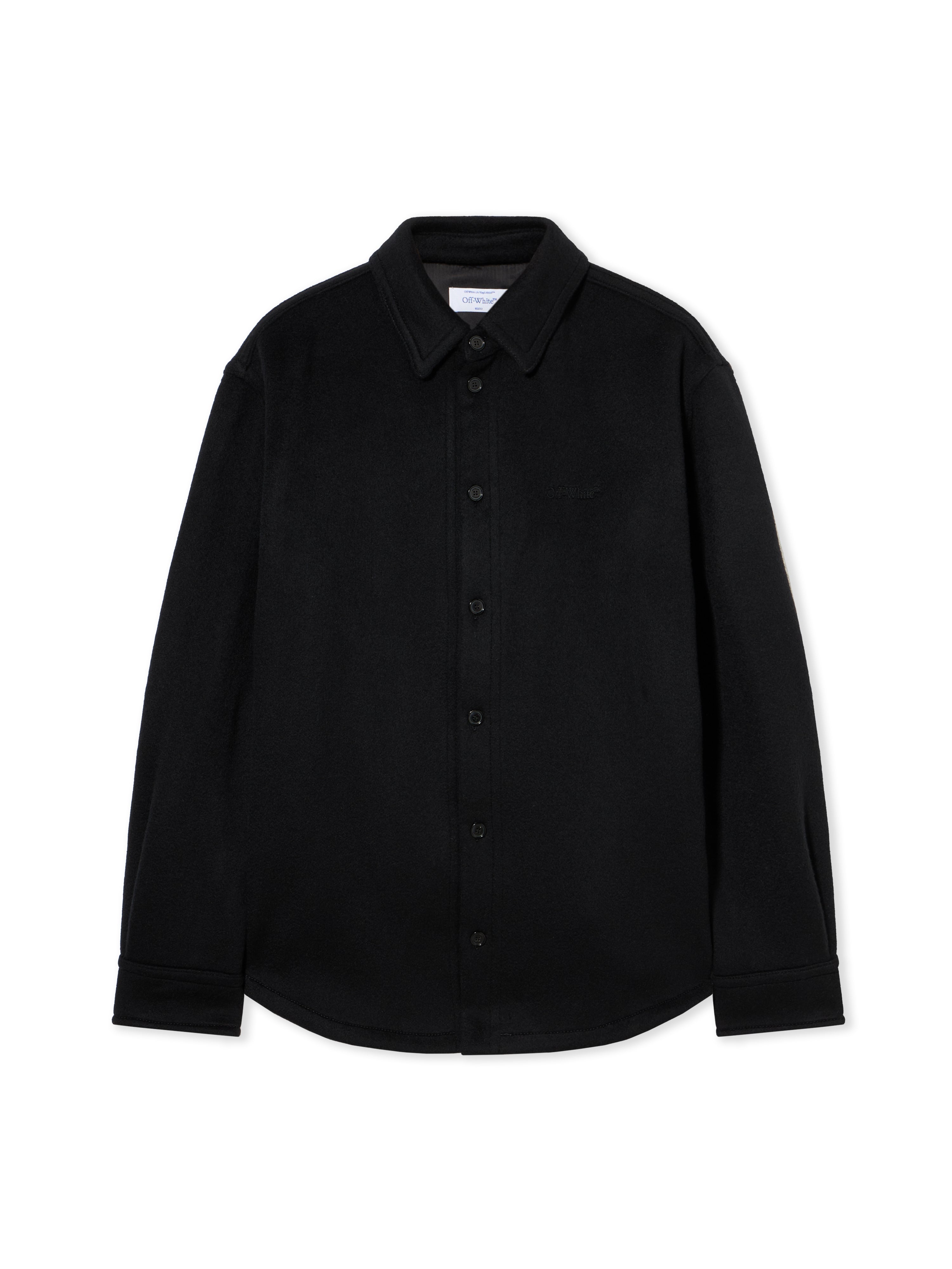 Off-White Quote Military Cashmere Overshirt Black