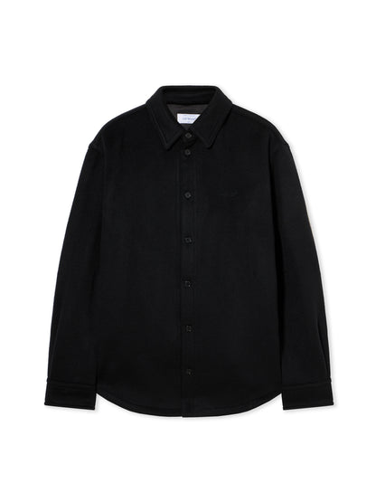 Off-White Quote Military Cashmere Overshirt Black