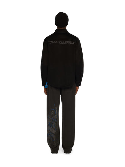 Off-White Quote Military Cashmere Overshirt Black