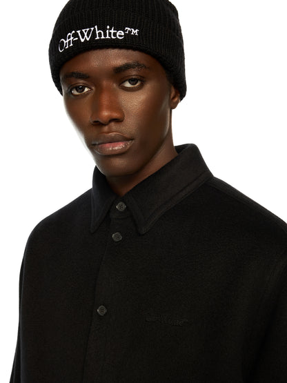 Off-White Quote Military Cashmere Overshirt Black
