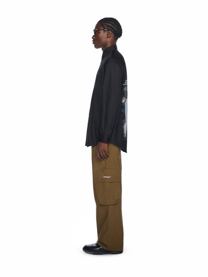 Off-White Faded Painting Over Shirt Black