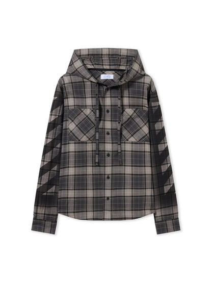 Off-White Spray Diagonal Hooded Shirt Grey
