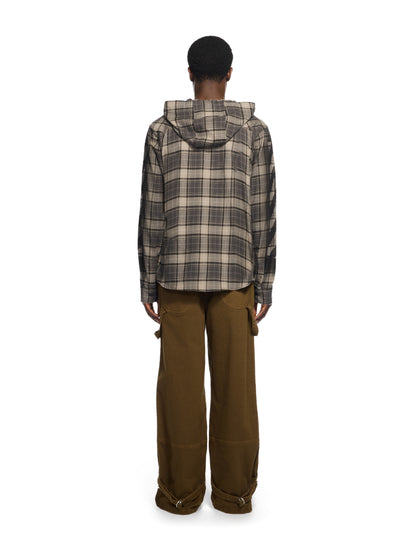Off-White Spray Diagonal Hooded Shirt Grey