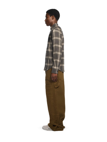 Off-White Spray Book Check Flannel Shirt Grey