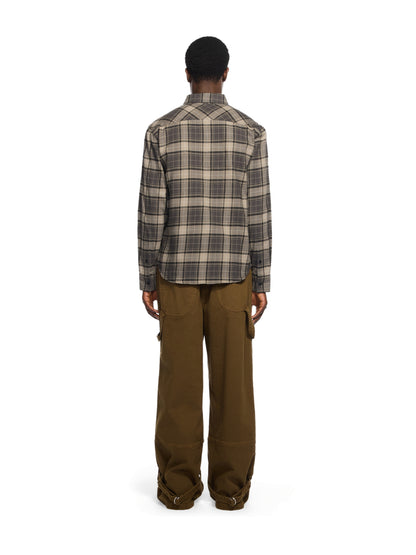 Off-White Spray Book Check Flannel Shirt Grey