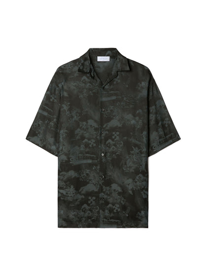 Off-White Black Jacquard Fresco Bowling Shirt