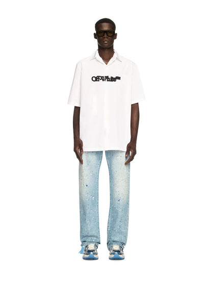 Off-White White Spray Arrow Bowling Shirt