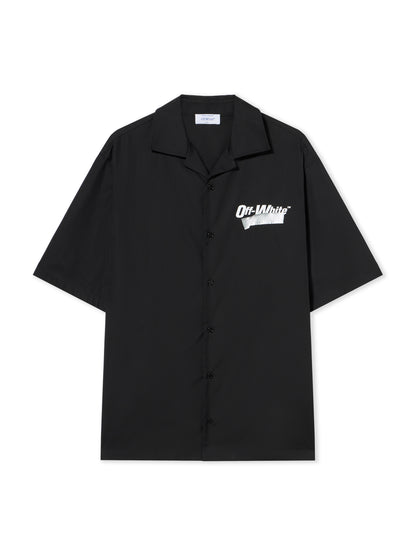 Off-White Tape Logo Bowling Shirt Black