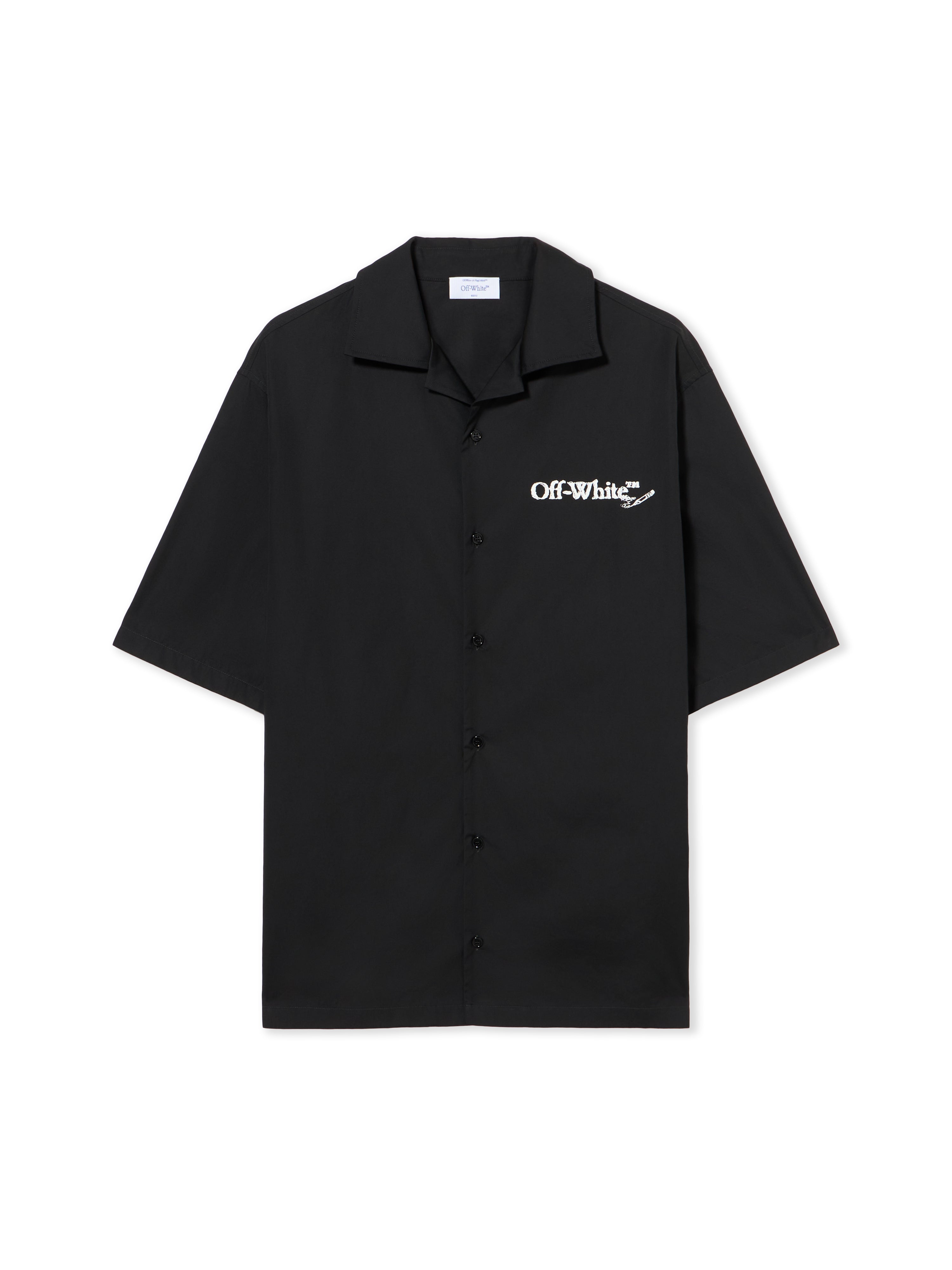 Off-White Scribble Arrow Poplin Bowling Shirt Black