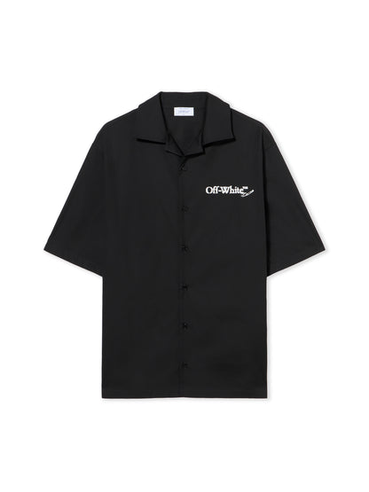 Off-White Scribble Arrow Poplin Bowling Shirt Black
