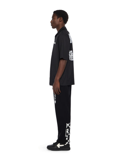 Off-White Scribble Arrow Poplin Bowling Shirt Black