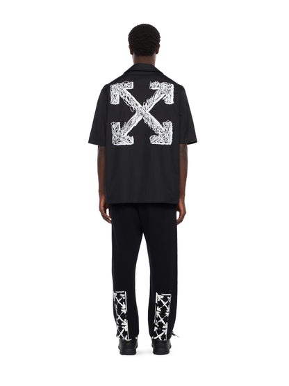 Off-White Scribble Arrow Poplin Bowling Shirt Black