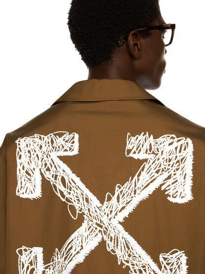 Off-White Scribble Arrow Poplin Shirt Beech